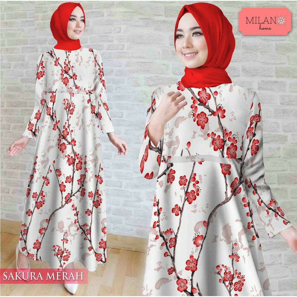 Diskon Gamis Maxy Sakura Red