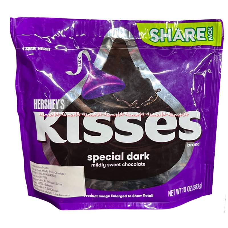 Hershey's Kisses 283gr Birthday Cake Flavour Milk Chocolate Special Dark Coklat Hersheys Hersey Kiss Share Pack