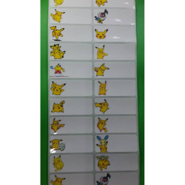 

PIKACU Stiker label nama waterproof anti air murah