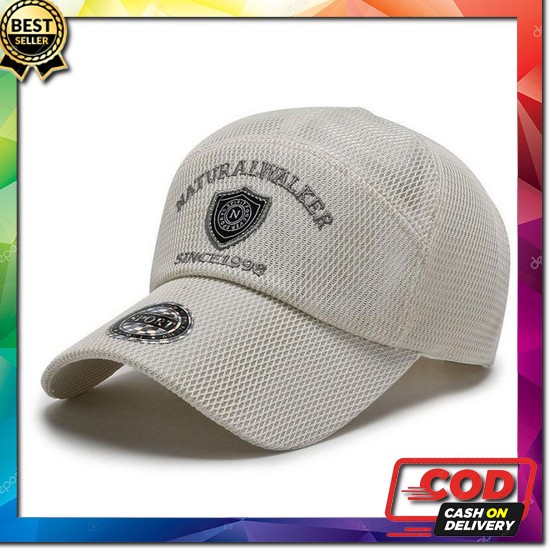 Topi Pria Distro Original Jaring Trucker Cap Custom Logo  Linkswear Topi Pria Trucker Hat Half Navy 