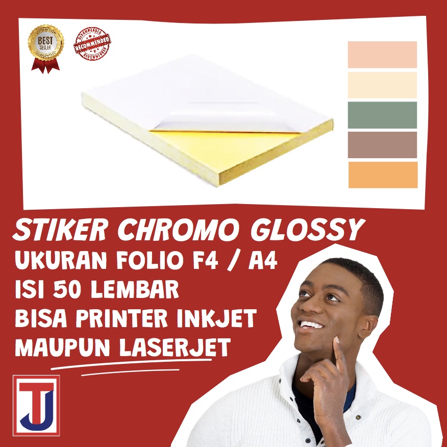 

Kertas Sticker Chromo F4 / A4 isi 50 Lembar [Stiker Glossy Mengkilap]