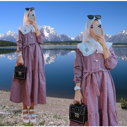 Midi None Dres Kotak