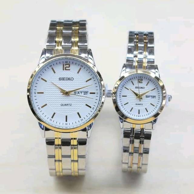 Jam tangan Seiko couple/jam tangan seiko couple rantai stainless