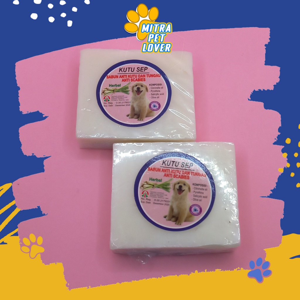 SABUN ANTI KUTU ANJING -  KUTU SEP SOAP HERBAL - ANTI SCABIES TUNGAU JAMUR KUDIS KORENG GATAL SAKIT KULIT - KUTUSEP DOG PUPPY - MURAH GARANSI KUALITAS ASLI ORIGINAL - PET ANIMAL VETERINARY TAMASINDO OBAT &amp; VITAMIN HEWAN BINATANG PELIHARAAN MITRAPETLOVER