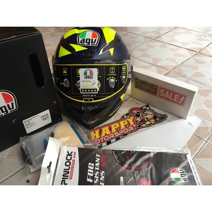 IMLEK SALE HELM FULLFACE AGV PISTA GPR ROSSI SOLELUNA 2018 EUROFIT XL