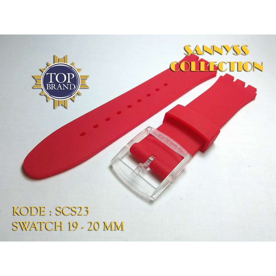 STRAP TALI JAM SWATCH NEW GENT 19 - 20 MM MERAH
