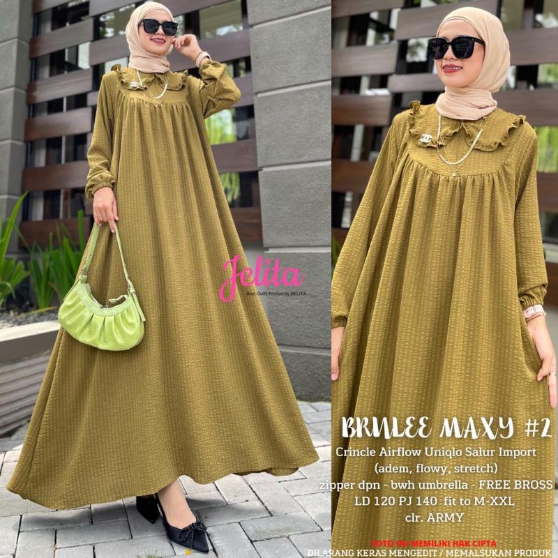 BRULEE #2 MAXY DRESS BY JELITA DRESS AIRFLOW CRINKLE IMPORT BUSUI