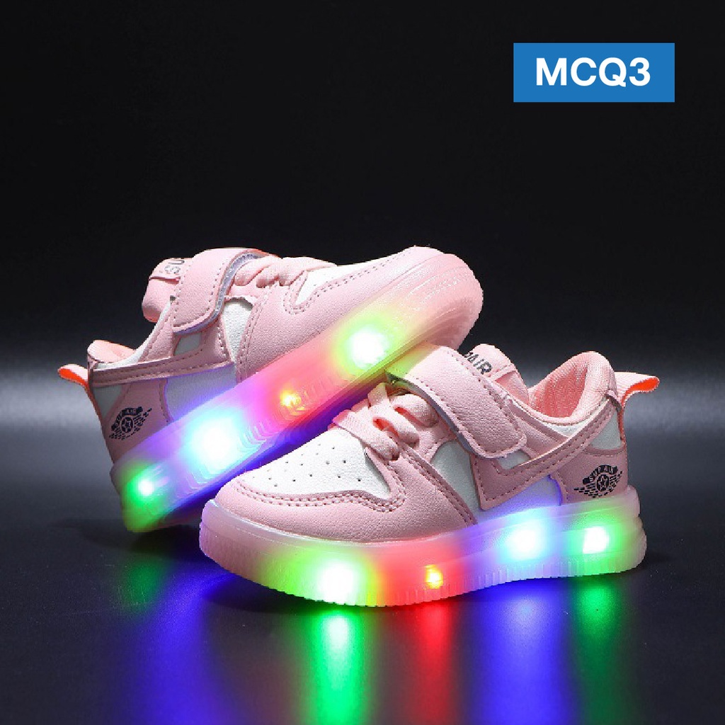 LAPAGO - Sepatu Sneaker Anak Laki Laki Perempuan LED Sport Usia 1 - 5 Tahun Type MCQ