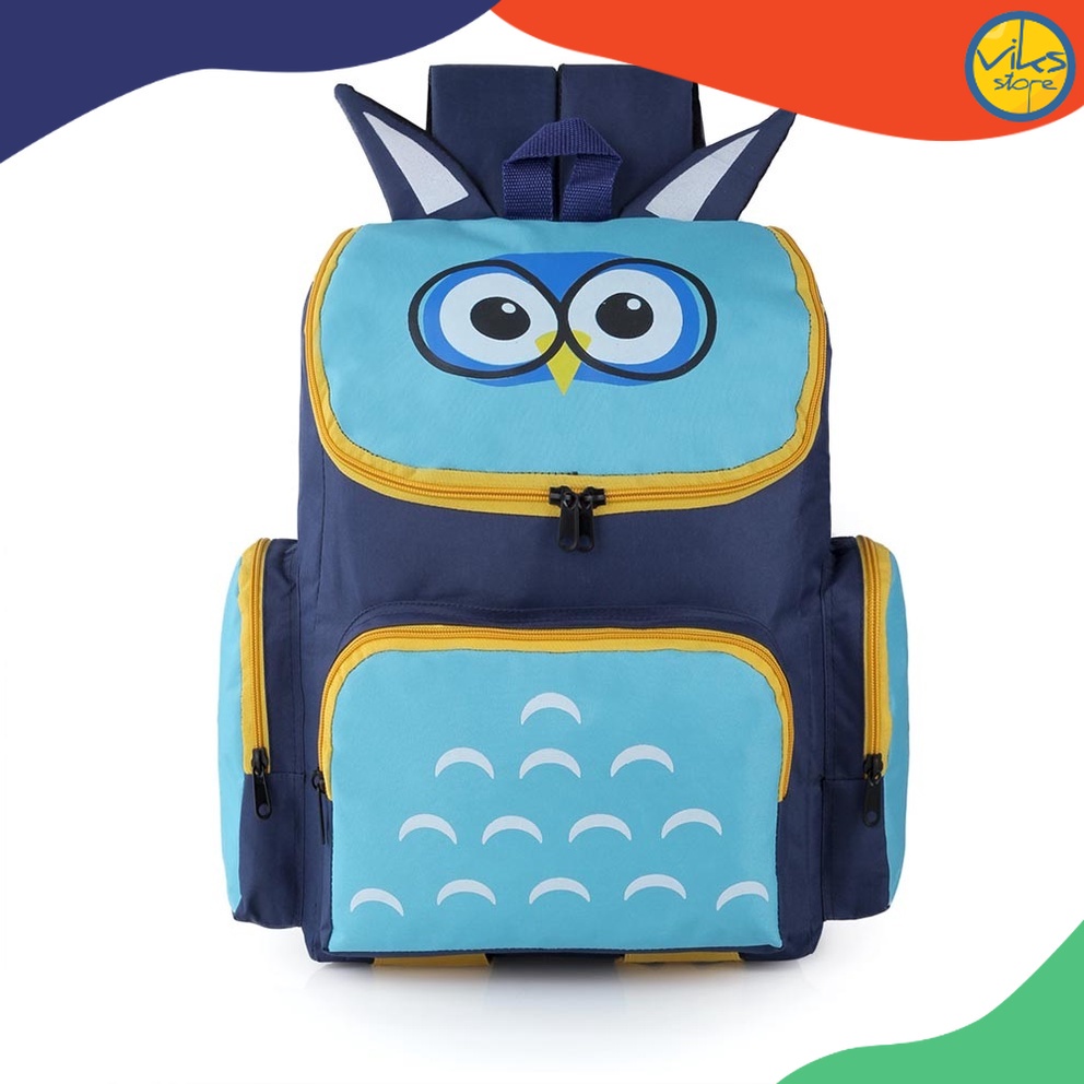 Tas Sekolah Anak Laki Perempuan Tk Sd Paud Tas Ransel Bahu Tas Karakter Binatang Hewan Lucu Backpack Premium Owl