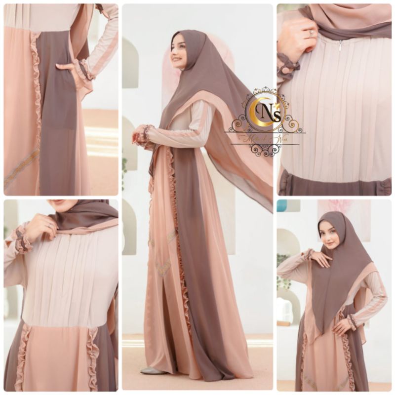 Naraya Syar'i Gamis Muslimah beserta Hijab