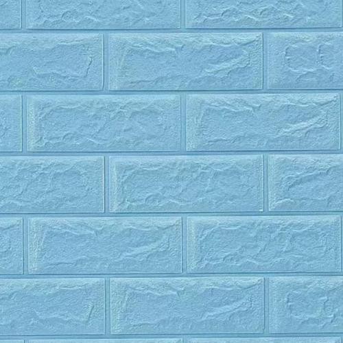 (PROMO) Jakarta_Aksesoris Wallpaper Dinding Foam 3D Motif Batu Bata / Walpaper Dinding Foam High Quality (COD)-BLUE