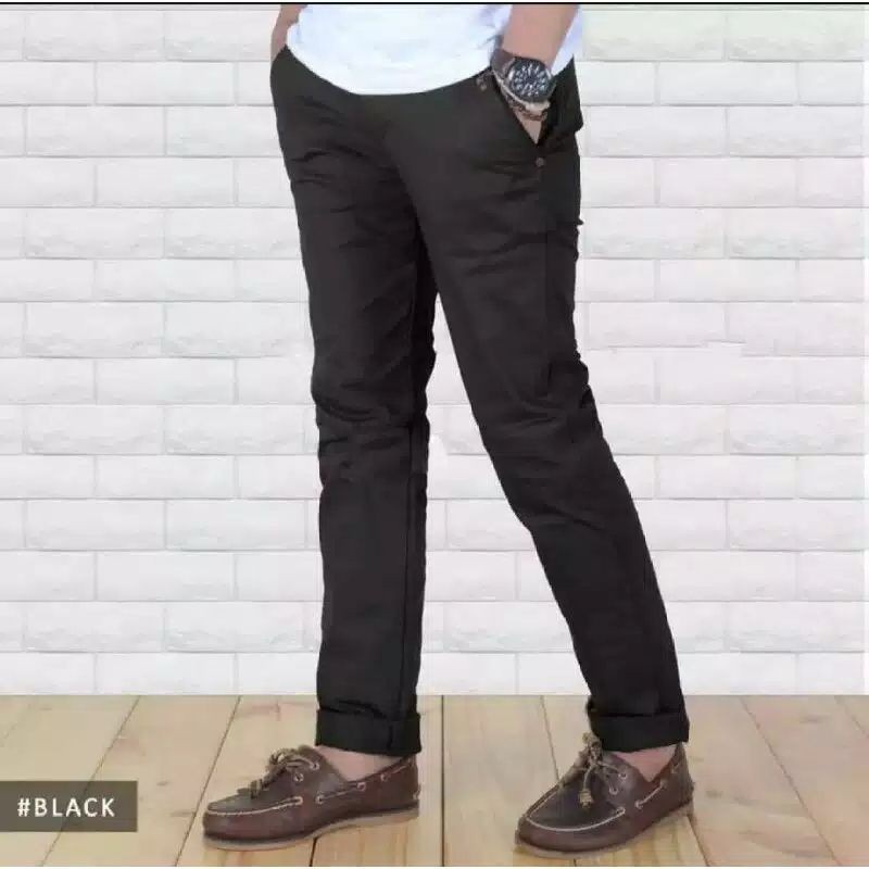 CELANA CHINO PANJANG PRIA SLIM FIT ORIGINAL CHINOS FORMAL PAKAIAN KERJA KANTOR HARIAN BAHAN MELAR CELANA CHINO PRIA