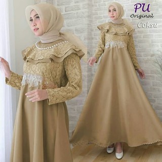 PROMO Baju  Gamis  Pesta Brukat Liane Coksu Baju  Gamis  