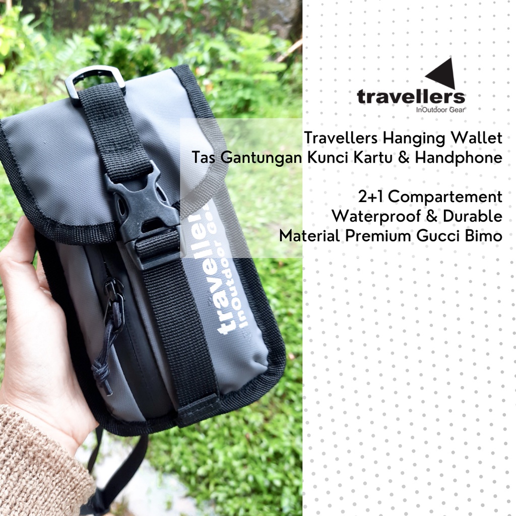 Travellers Tas Selempang Sling Bag Hanging Wallet Tas Gantungan Kunci Kartu Handphone