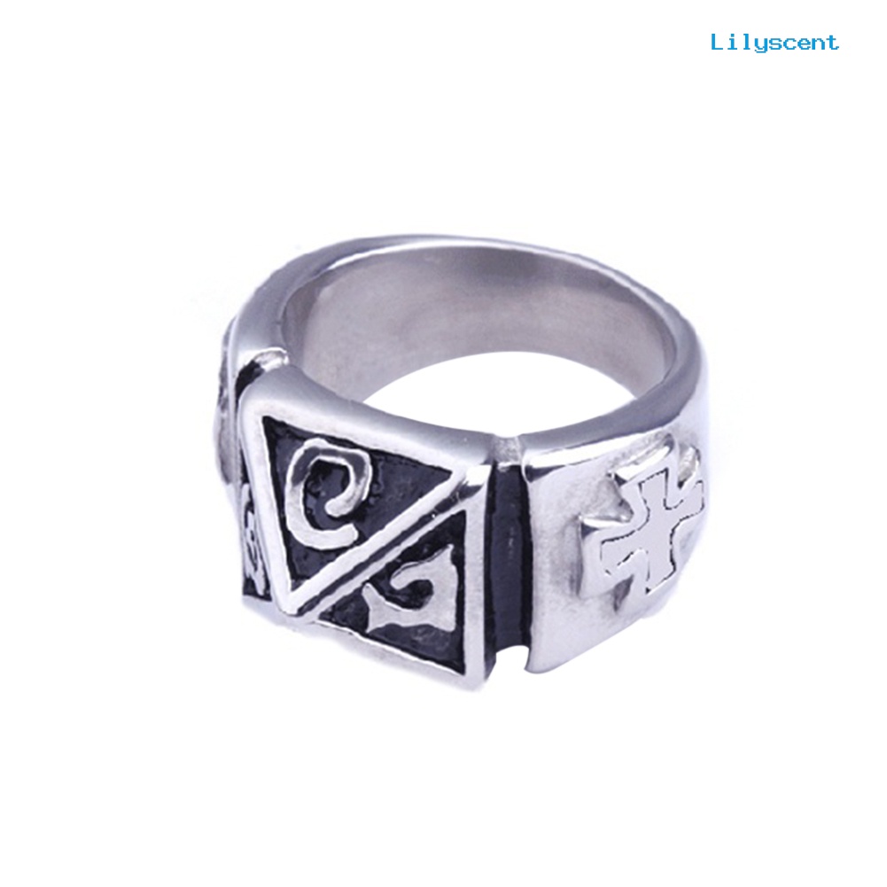 Ls Cincin Pria Bahan Titanium Steel Gaya Punk Untuk Hadiah Natal / Pesta Cocktail