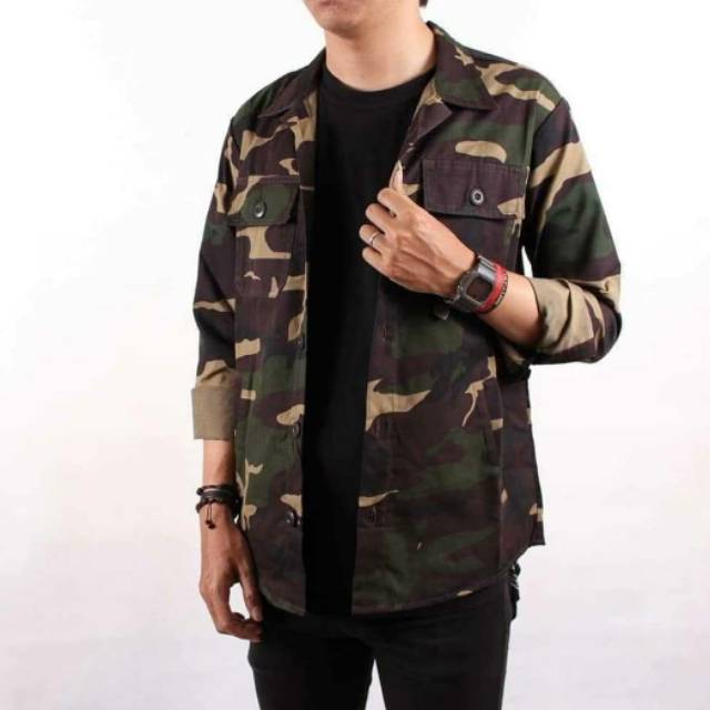 Jaket semi parka loreng