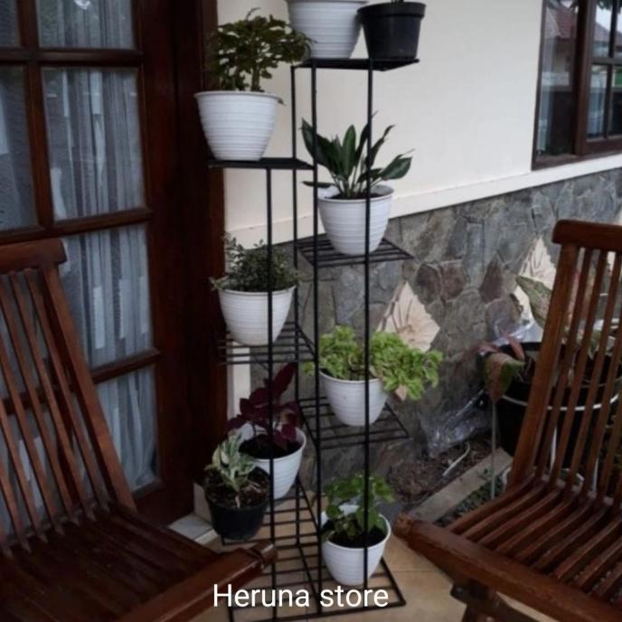 Standing pot/Rak pot besi/Rak tanaman hias 7 undak tinggi 125cm