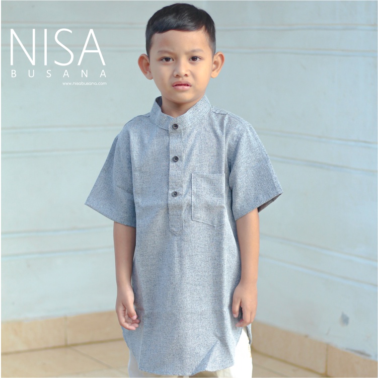 Yameena Kids Pakian Baju Koko Muslim Anak Laki Laki  Lengan Pendek Bahan Katun Madina Premium Kode NB-01 By Yameenakids