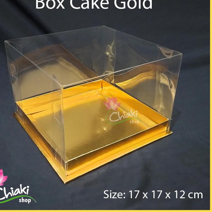 

TERLARIS Box Mika Gold Uk 17 x 17 x T. 12 cm Cupcake isi 4 Cake Pudding Tart Dus Emas Karton Tebal C