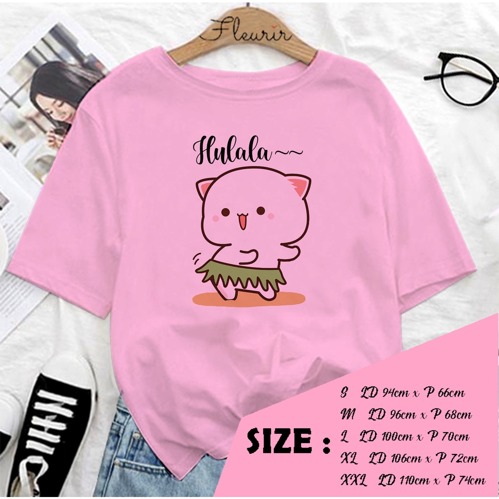 FLEURIR - KAOS PEACH GOME ULALA OVERSIZE KATUN KAOS WANITA DEWASA TUMBLR TEE UNISEX JUMBO