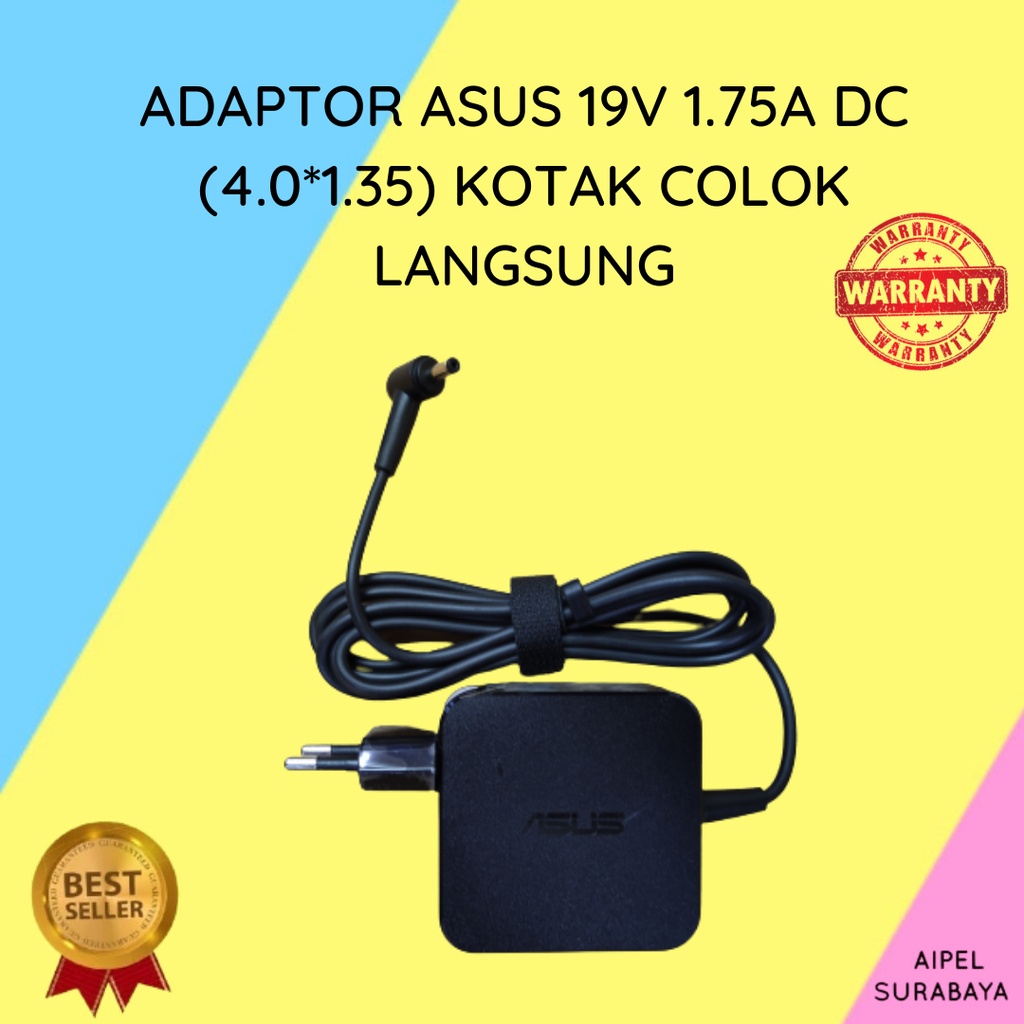 ASUS1917540135KCL | ADAPTOR LAPTOP ASUS 19V 1.75A DC (4.0*1.35) KOTAK . COLOK LANGSUNG