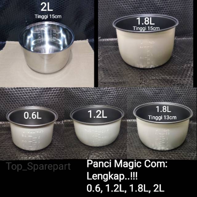 PANCI RICE COOKER MIYAKO DLL 0,6L SAMPAI 2L LENGKAP