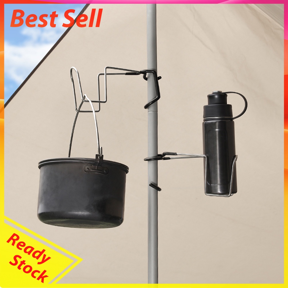 Outdoor Tent Pole Lamp Holder Hook Camping Fishing Hunting Lantern Hanger