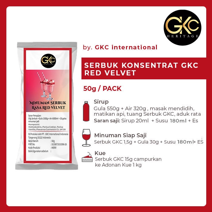 

Bubuk Sirup GKC "Rasa Red Velvet" 50g