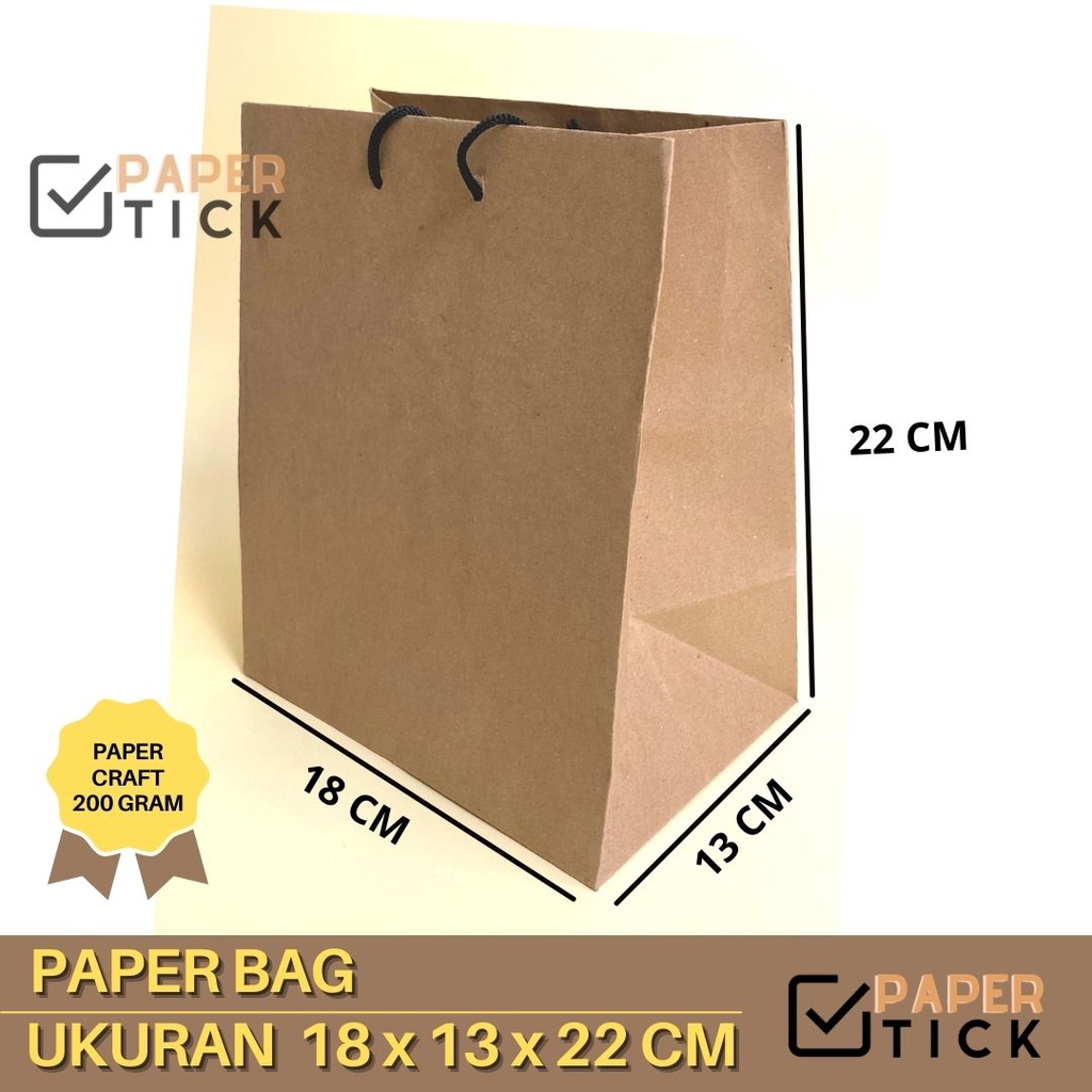 

18x13x22 cm Paper Bag Kraft / Kantong Kertas Polos / Paper Bag Mini / Kemasan Aksesoris (PB 002)