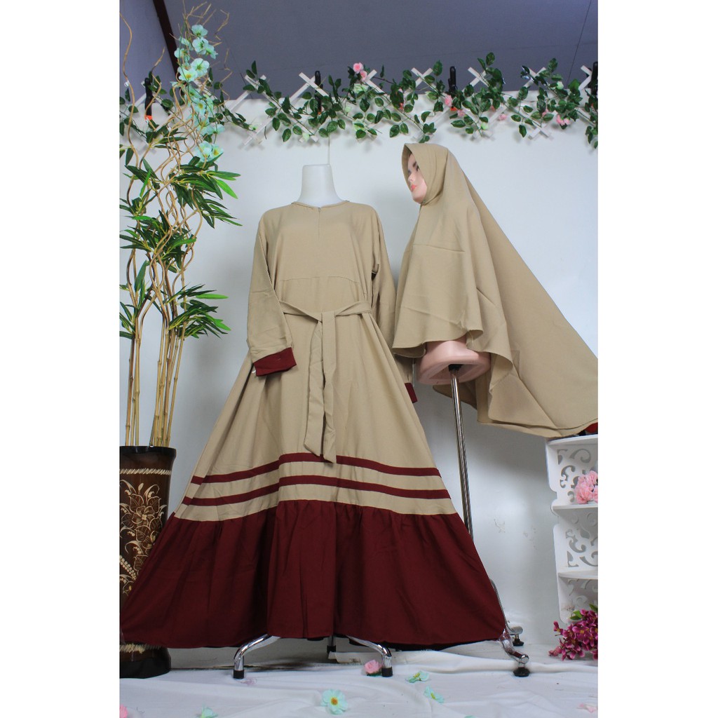 GAMIS SET SYARI  khimar wollycrepe NISMA