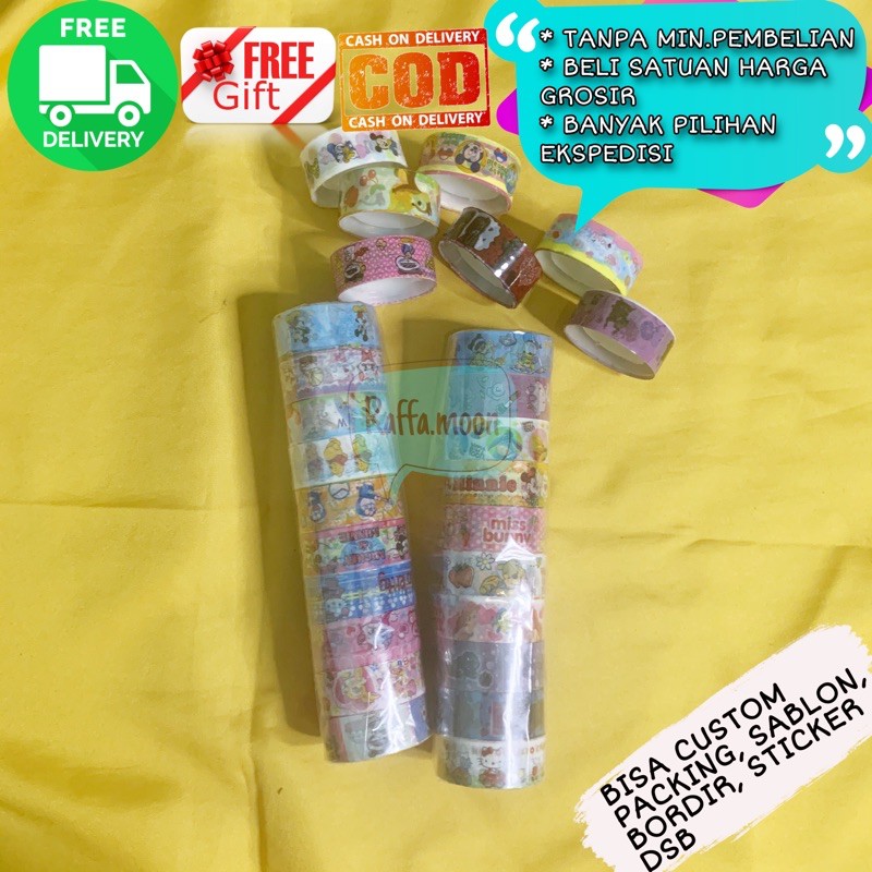 Selotip Warna Warni Bergambar Lucu Lakban Bergambar