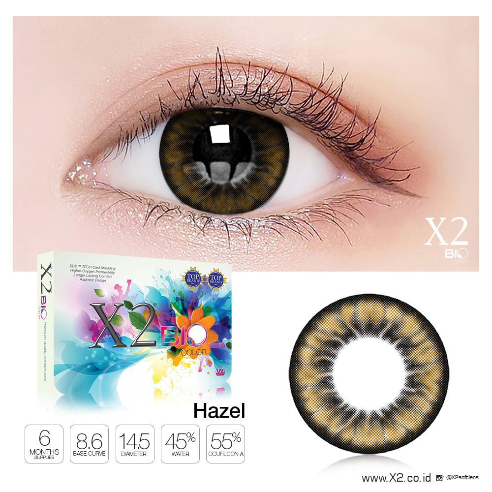 X2 Bio Color Softlens Warna Monthly