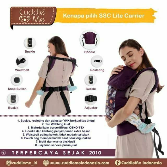 CuddleMe LITE carrier Gendongan bayi anak SSC Mshape 4bulan-2 tahun Cuddle Me