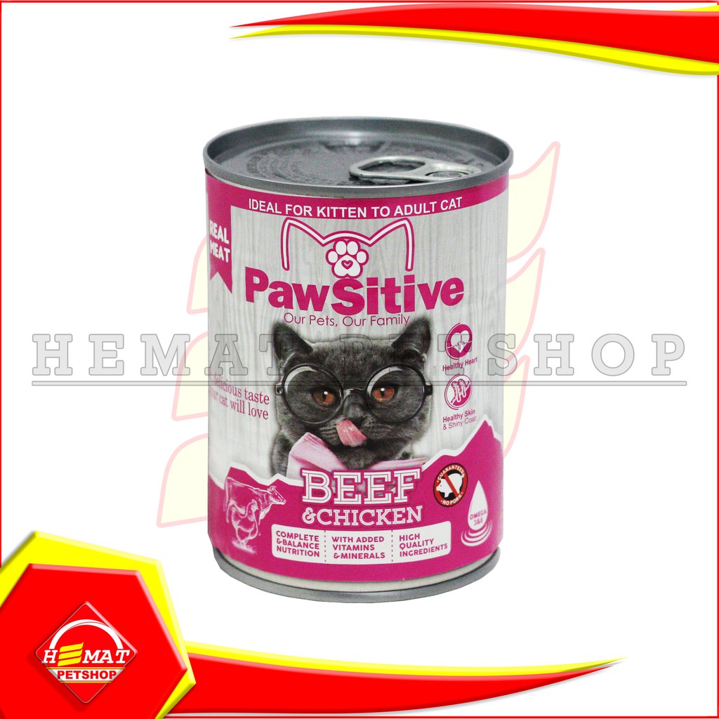 Pawsitive Makanan Basah Wet Food Anak Kucing Dewasa Kaleng 400 Gram