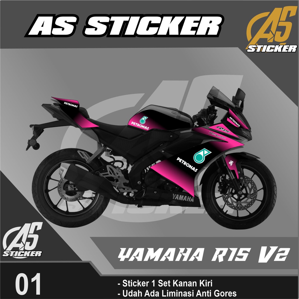 01 STIKER STRIPING VARIASI YAMAHA R15 V2 PETRONAS