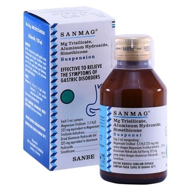 SANMAG Syrup 120 ML - Obat Maag Asam Lambung San Maag Nyeri ulu Hati Kembung Begah Sirup Botol
