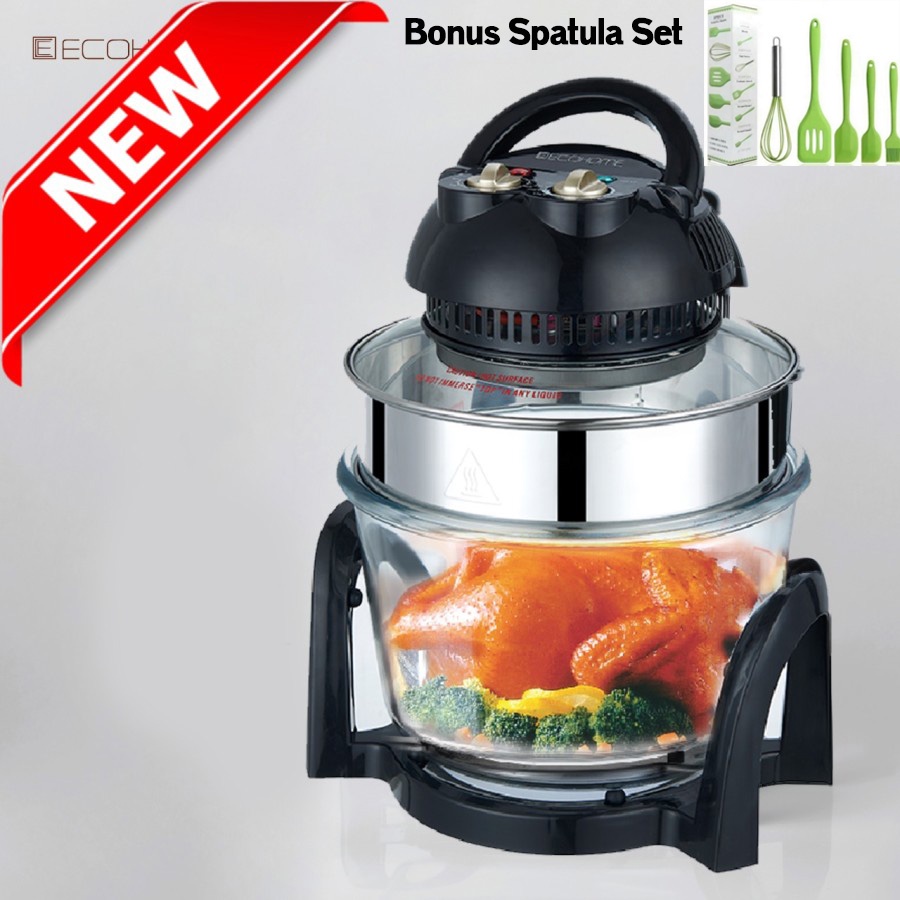 Ecohome Halogen Air Fryer Oven 8 In 1 EHO-777 & Bonus Spatula Set