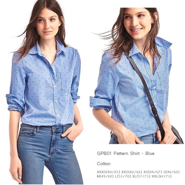 GAP kemeja biru pattern - GAP Original