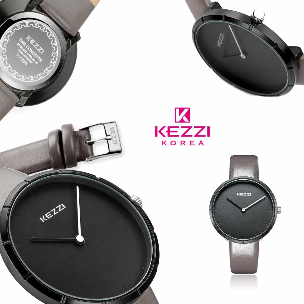 Kezzi Korea 1895 Abu Abu - Jam Tangan Fashion Wanita dan Pria - Model Analog