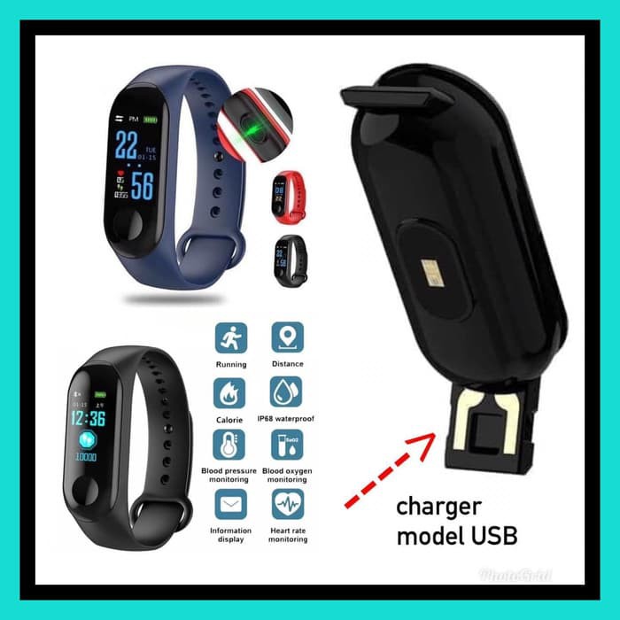 Jam Tangan Smartwatch M3 - Jam Jogging - Smart Watch M3 Band