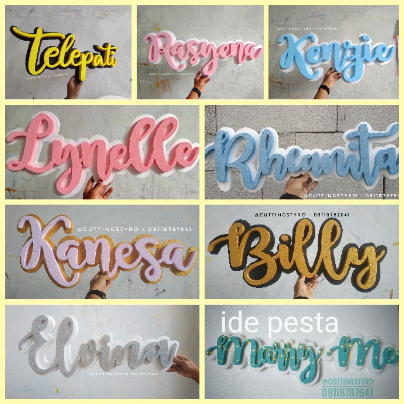 [ PROMO] Nama Styrofoam Ulang Tahun dan Aqiqah  80 CM / Wall Decor huruf timbul