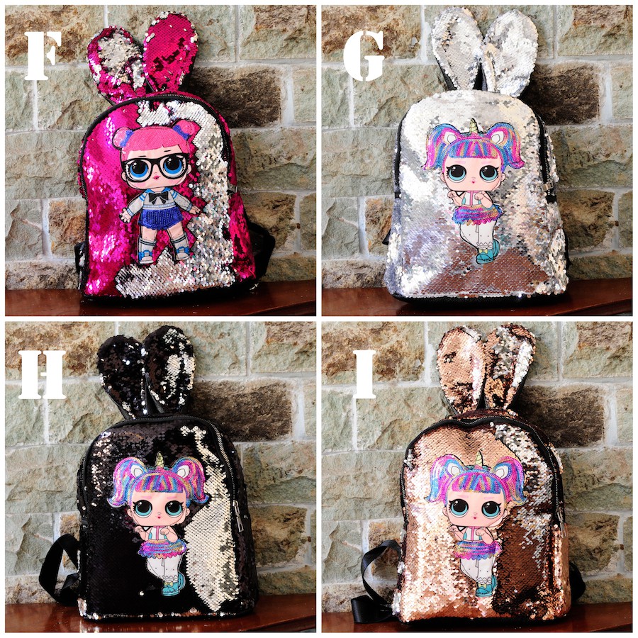 Tas Ransel Sequin Telinga 1 Resleting FS1032