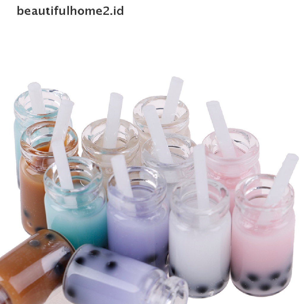 (Beautifulhome2) Buku Literatur Bahasa MandarinId 2pcs Mainan Miniatur Minuman Pearl Milk Tea Skala 1: 12 Untuk Rumah Boneka