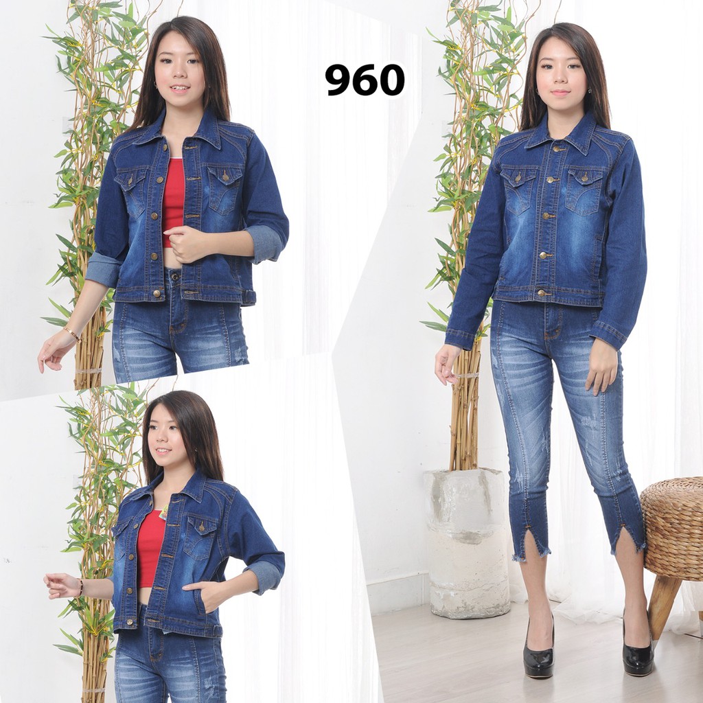 ( Bisa COD ) MC girl - Jaket Jeans Premium Wanita / Jacket Denim Polos Cewek / Jaket Lepis