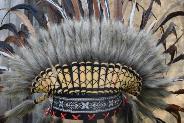 TOPI INDIAN - INDIAN HEADDRESS SMALL AYAM BILABONG COKLAT