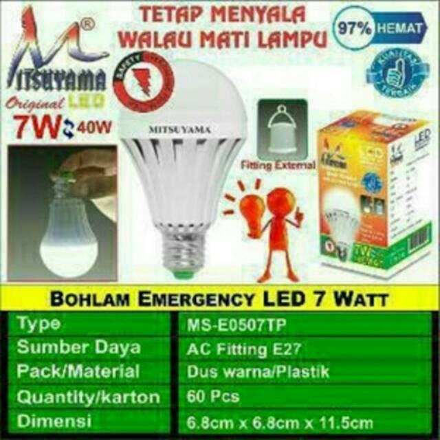 Lampu Emergency Mitsuyama 7 Watt