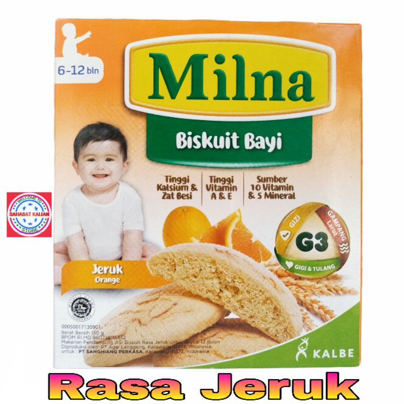 MILNA BISKUIT BAYI JERUK 130GR PER 1 BOX