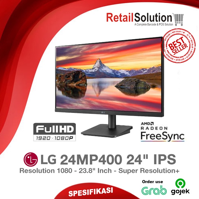 Monitor IPS 24&quot; Full HD 1080p HDMI VGA - LG 24MP400-B / 24MP400B