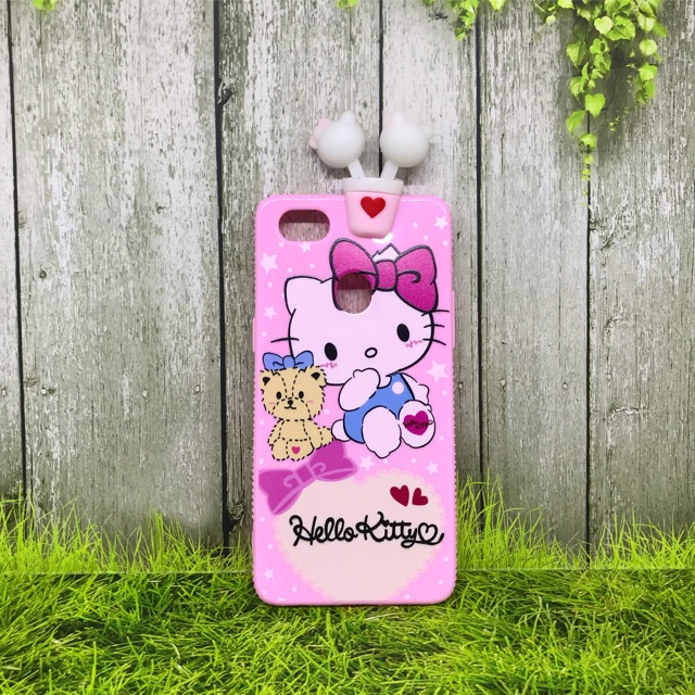 Softcase case boneka intip manjat OPPO A83 A71  double head hellokitty mickey doraemon stitch pooh