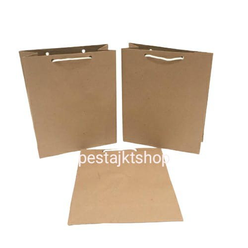 PAPER BAG POLOS COKLAT PERPACK isi 12 pcs